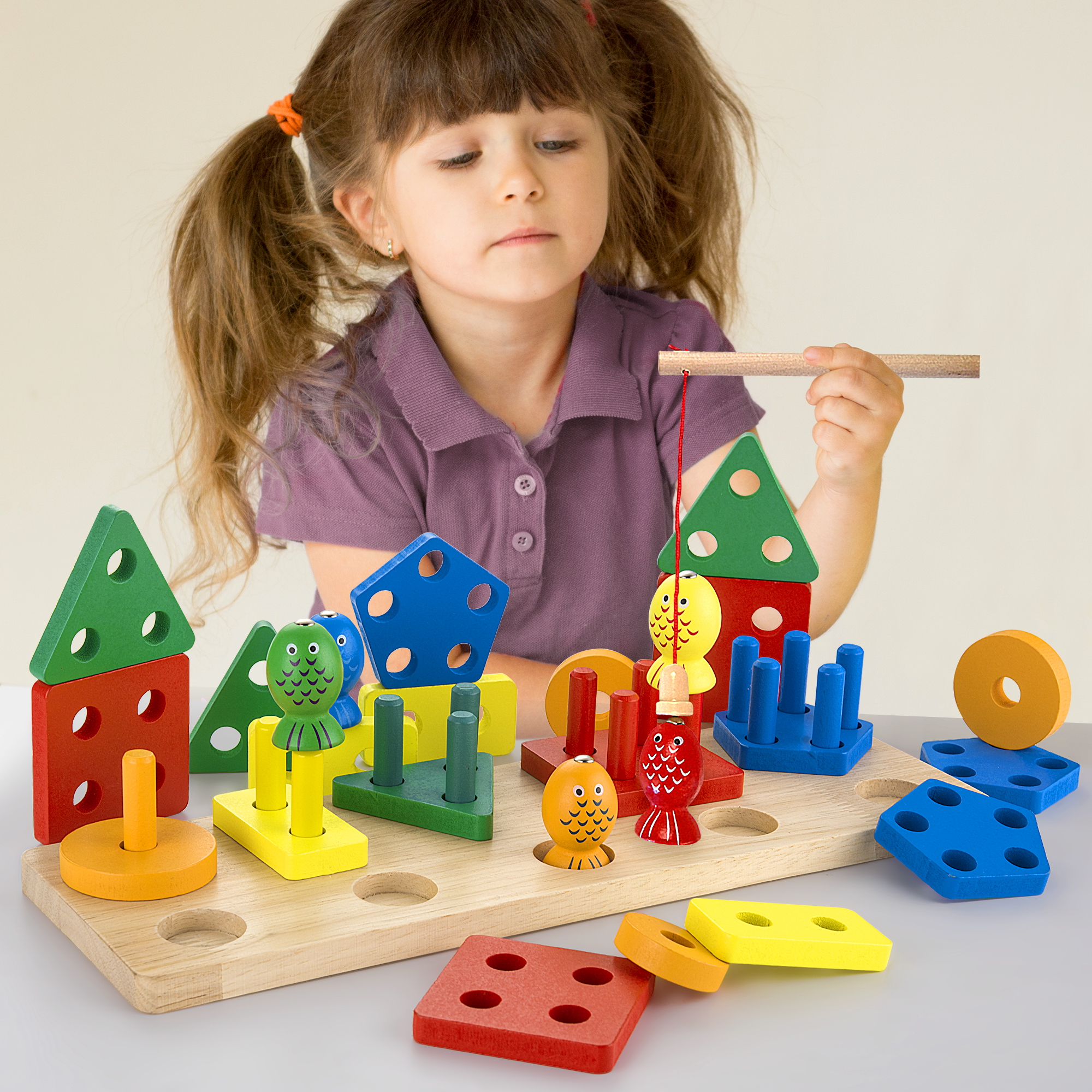 Wooden Block Board Shape Sorter Educational Baby Toy Preschool Match